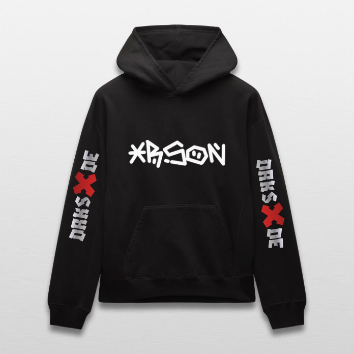 XRSON Graffiti - DRKSXDE “Red X” Logo - Black Hoodie