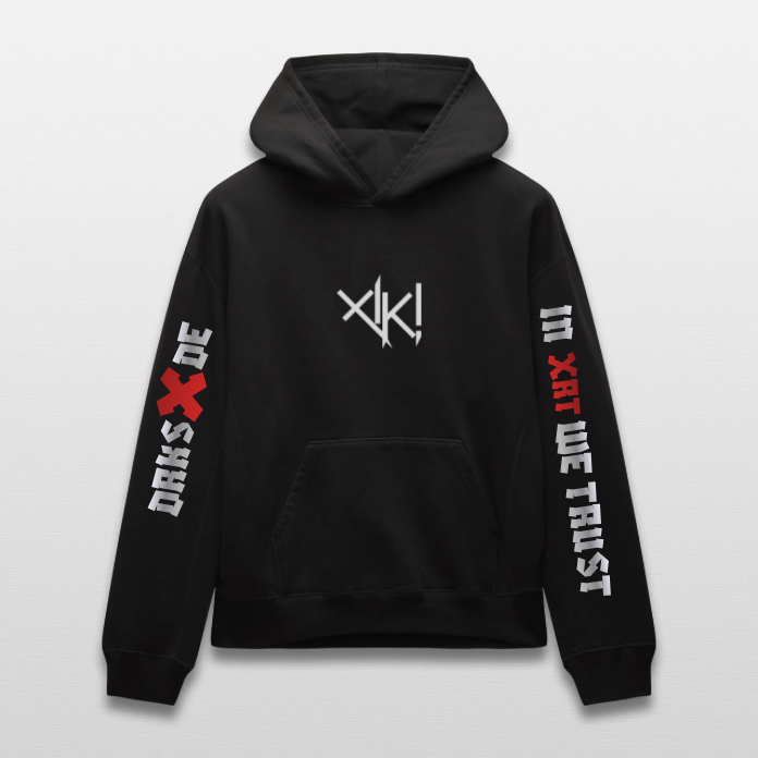 XIK! Logo - DRKSXDE “Red X” Logo - Black Hoodie
