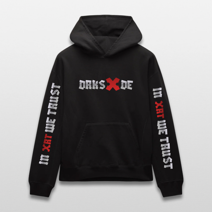 DRKSXDE “Red X” Logo - IN XRT WE TRUST - Black Hoodie